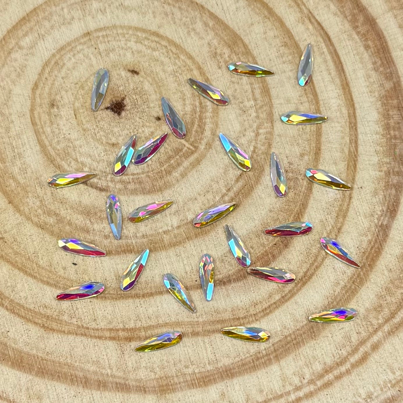 3*10mm AB Water Droplet, Glass Gem (Sold in Pair) Glass Gems