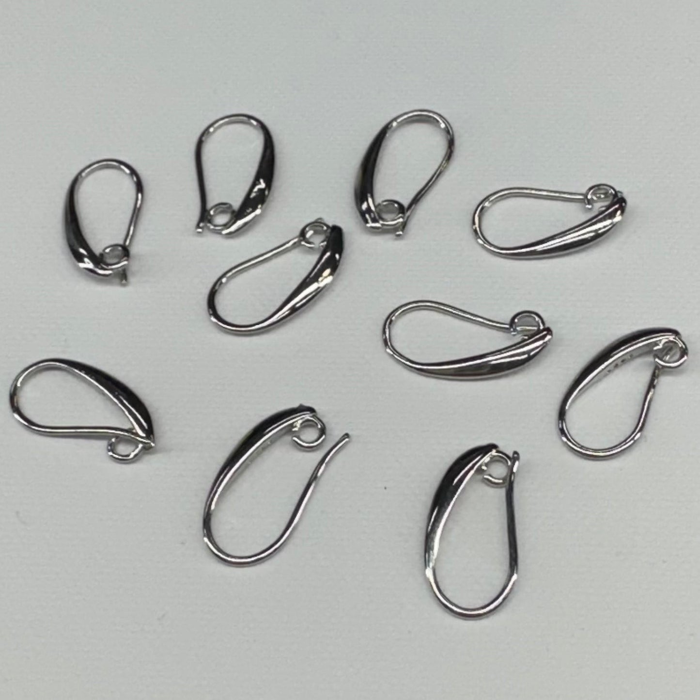 10*18mm Long Fancy SILVER Earring Hooks Wires (10pcs), Basics Basics