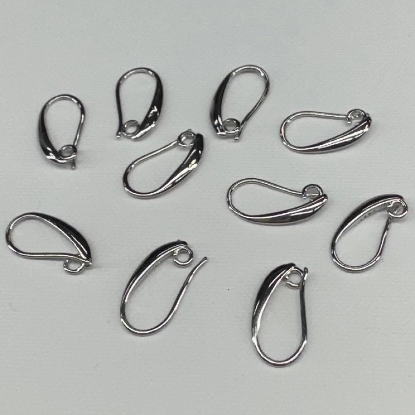 10*18mm Long Fancy SILVER Earring Hooks Wires (10pcs), Basics Basics