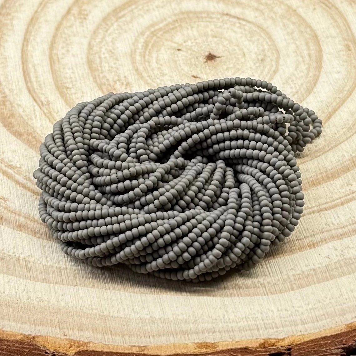 11/0 Grey Matte Preciosa Seed Beads *Hank 11SB105-M 11/0 Preciosa Seed Beads
