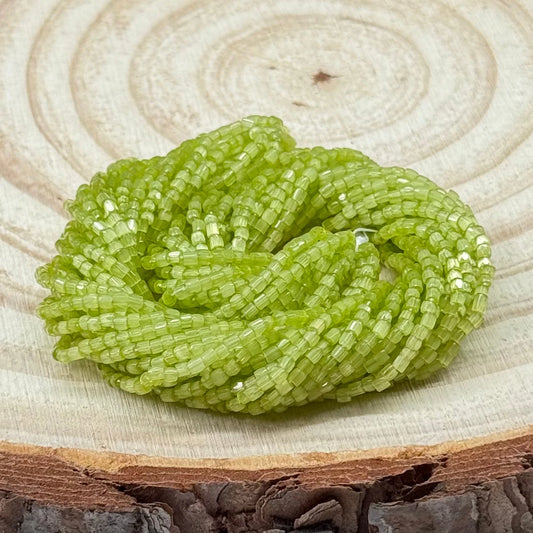 3 Cut 9/0 Beads Light Green Satin *Limited time Hank Tri-Cut Beads Preciosa