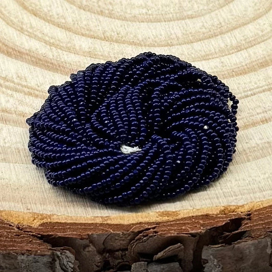 13/0 Charlotte Opaque Navy Blue, Preciosa Seed Bead *Hank Czech Preciosa Charlotte Cut Seedbeads