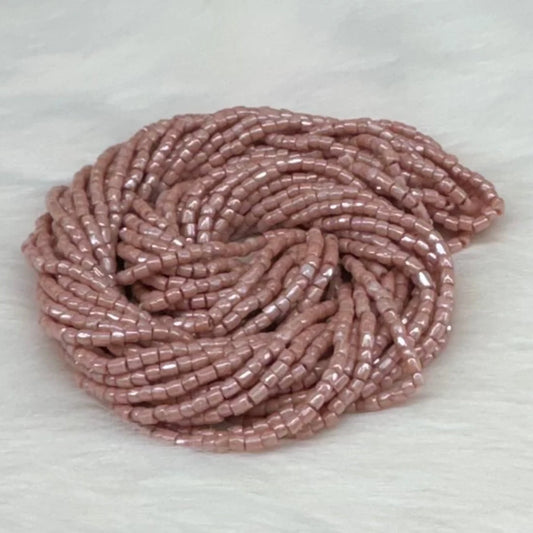 9/0 3 Cut Beads - Opaque Luster Rose Terra *Hank Tri-Cut Beads Preciosa