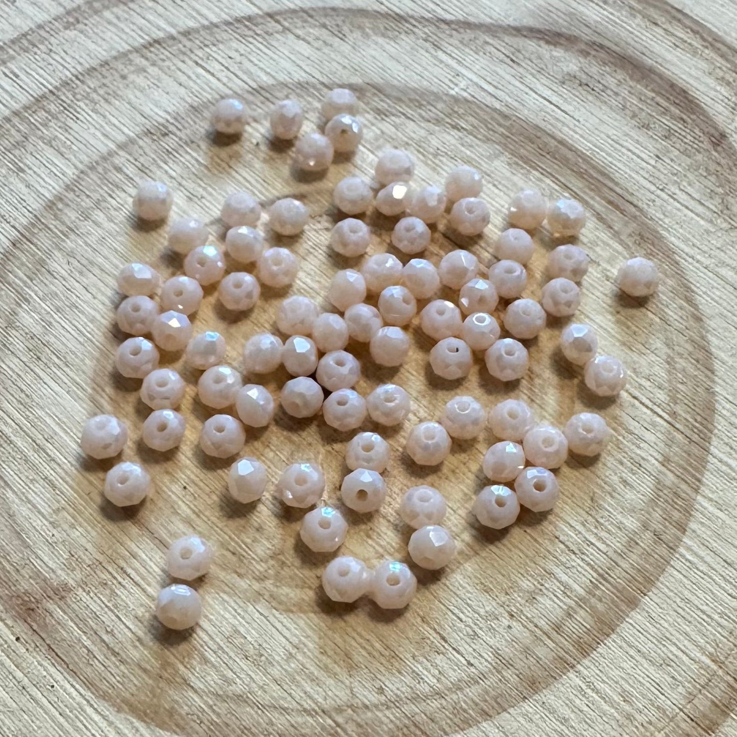 2*3mm Beige Ivory AB Rondelle Beads Loose (3g) Sundaylace Creations & Bling