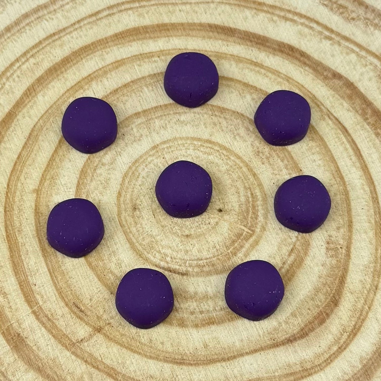 15mm Purple Tumbled Textured Matte Dome Round, Glue on, Resin Gems (Sold in Pair) Resin Gems