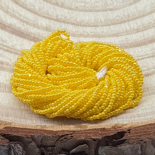 13/0 Charlotte Cut Seedbeads - Sfinx LUSTER Yellow, *Hank Czech Preciosa Charlotte Cut Seedbeads