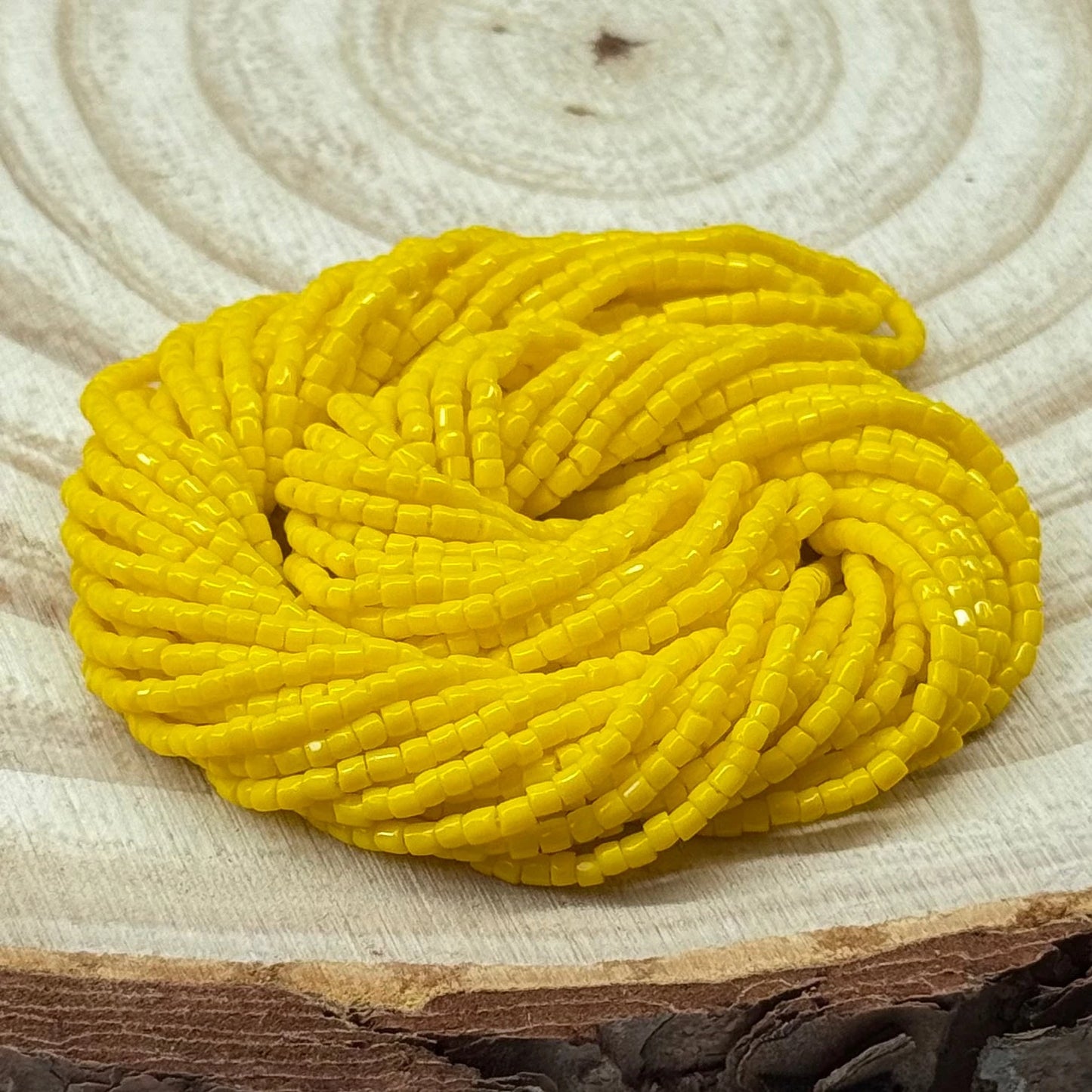 3 Cut 9/0 Beads Opaque Golen Yellow Loose or Hank Tri-Cut Beads Preciosa