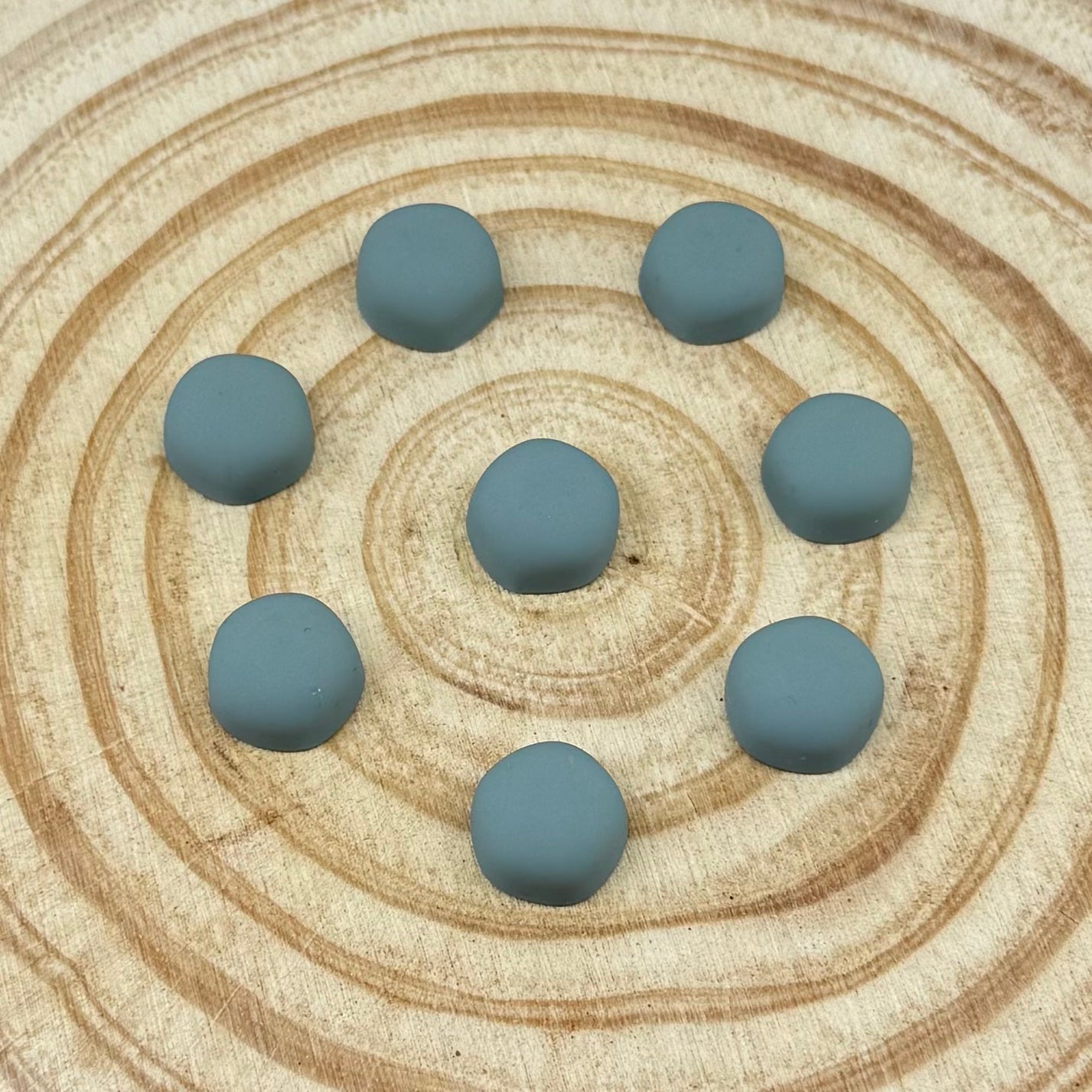 15mm Light Blue Tumbled Textured Matte Dome Round, Glue on, Resin Gems (Sold in Pair) Resin Gems