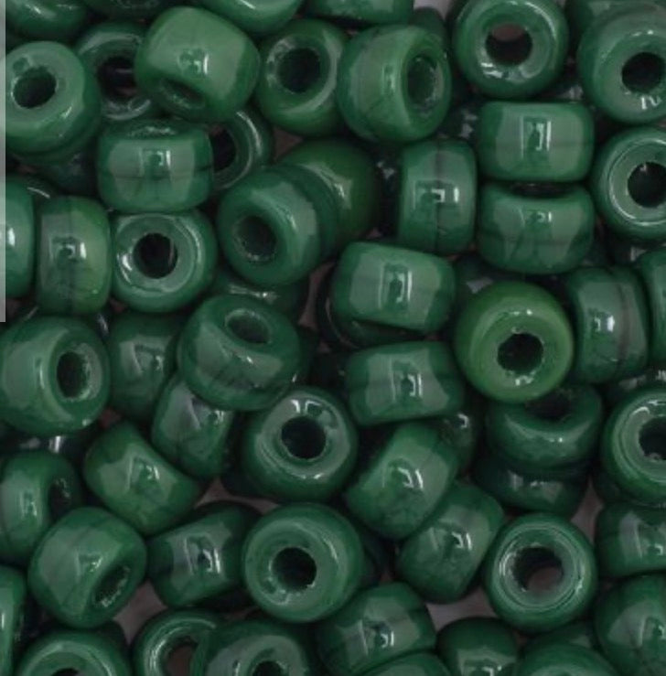 6mm Preciosa Glass Mini Crow Beads Opaque Dark Green (500pcs) 6/0 Pony Beads