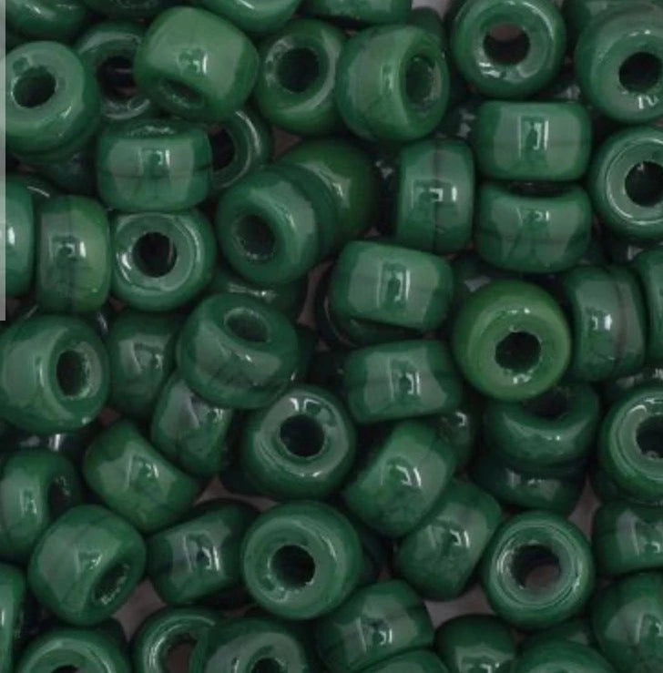 6mm Preciosa Glass Mini Crow Beads Opaque Dark Green (500pcs) 6/0 Pony Beads