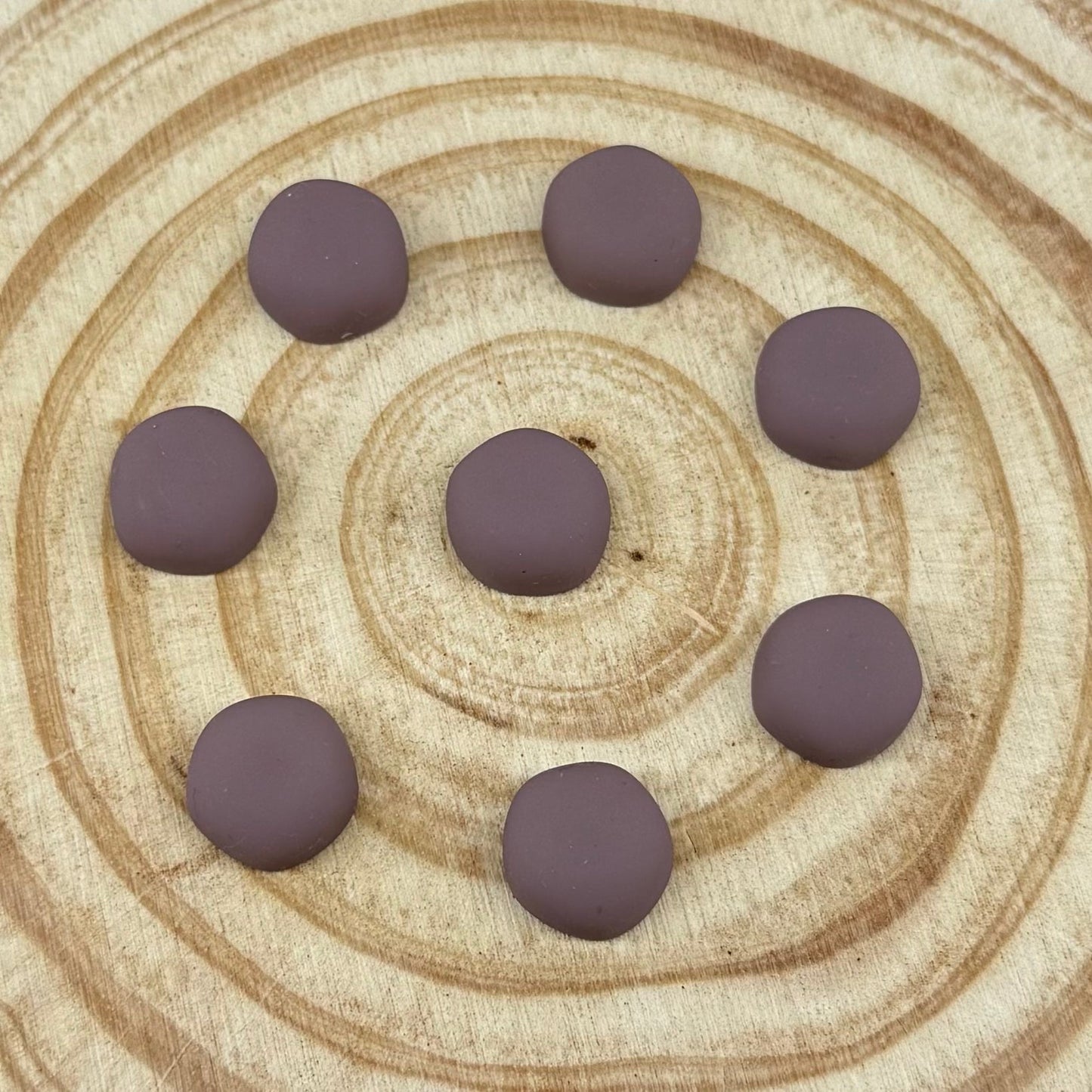 15mm Mauve Tumbled Textured Matte Dome Round, Glue on, Resin Gems (Sold in Pair) Resin Gems