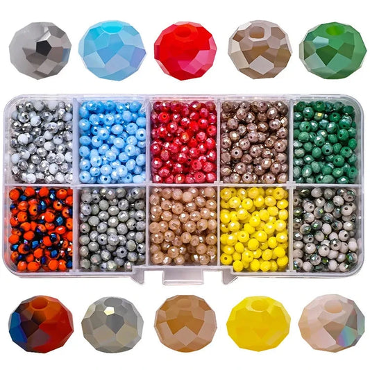 4mm Patina Iris Rondelle Bead Set - 10 Colours of 4mm Rondelle Glass Beads Set, Promotions Sundaylace Creations & Bling