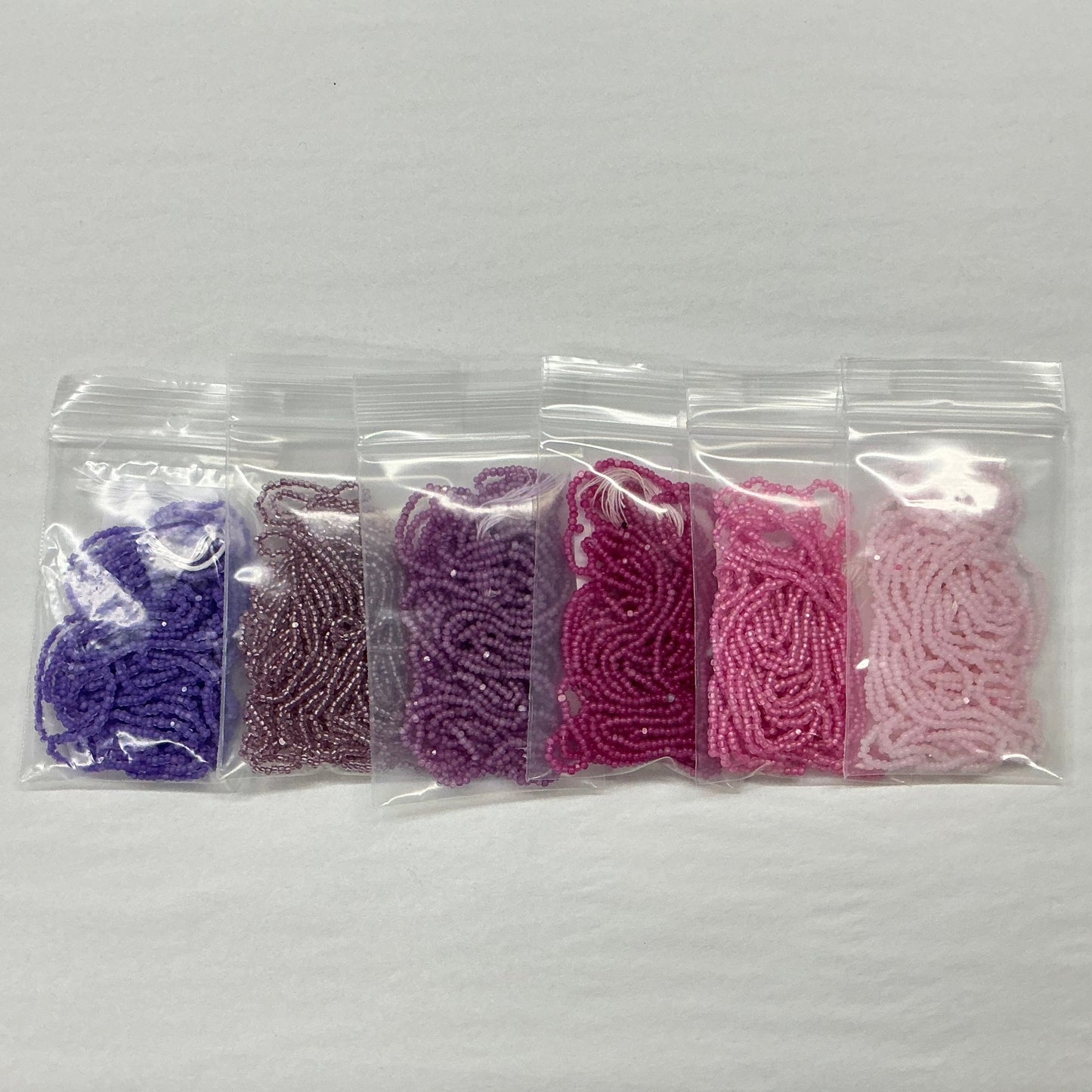 "Pink Dawn Sky" 6 X 11/0 Charlotte Set Beads, Promotions India Sheen Charlotte Cut Seedbeads