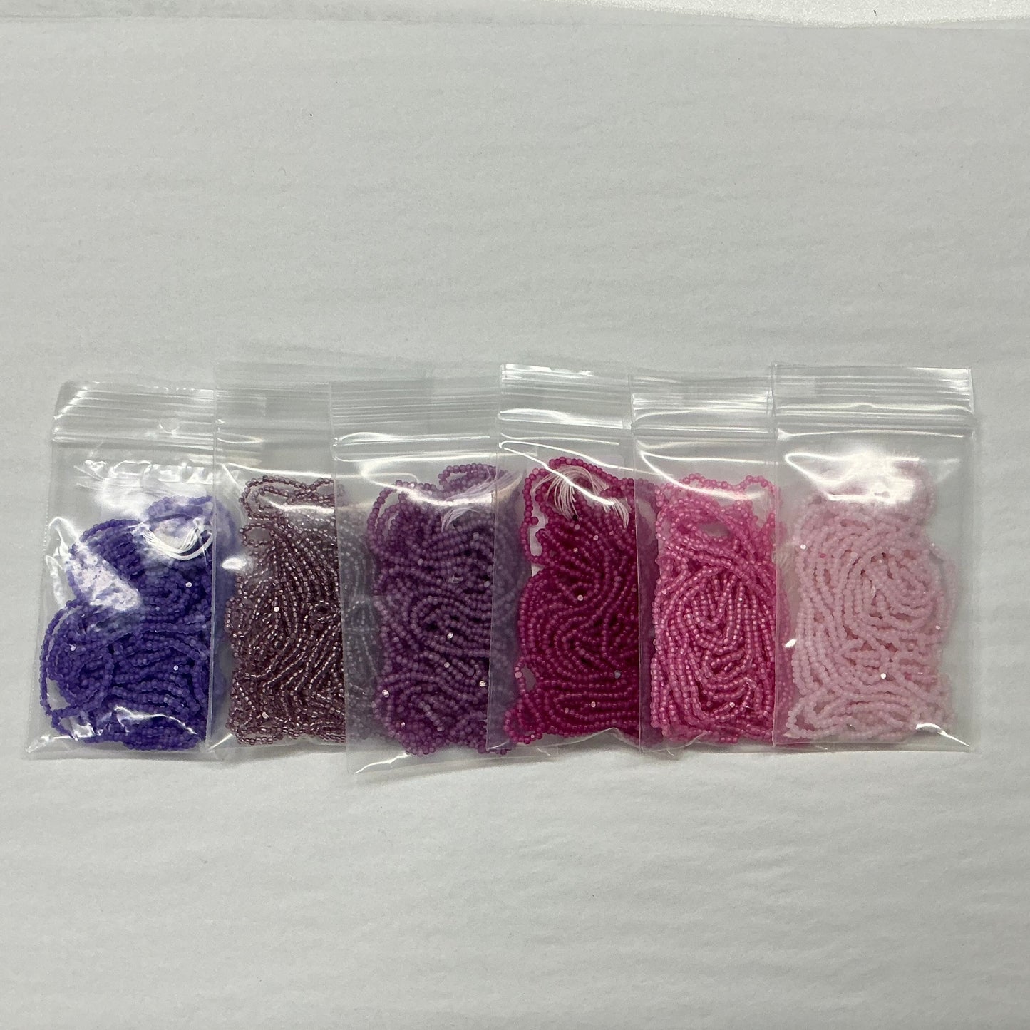 "Pink Dawn Sky" 6 X 11/0 Charlotte Set Beads, Promotions India Sheen Charlotte Cut Seedbeads