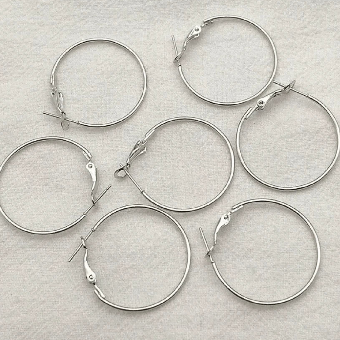 30mm SILVER Rounded Large Teardrop Hoops with two holes, Earring Findings *10 pieces* Sundaylace Creations & Bling