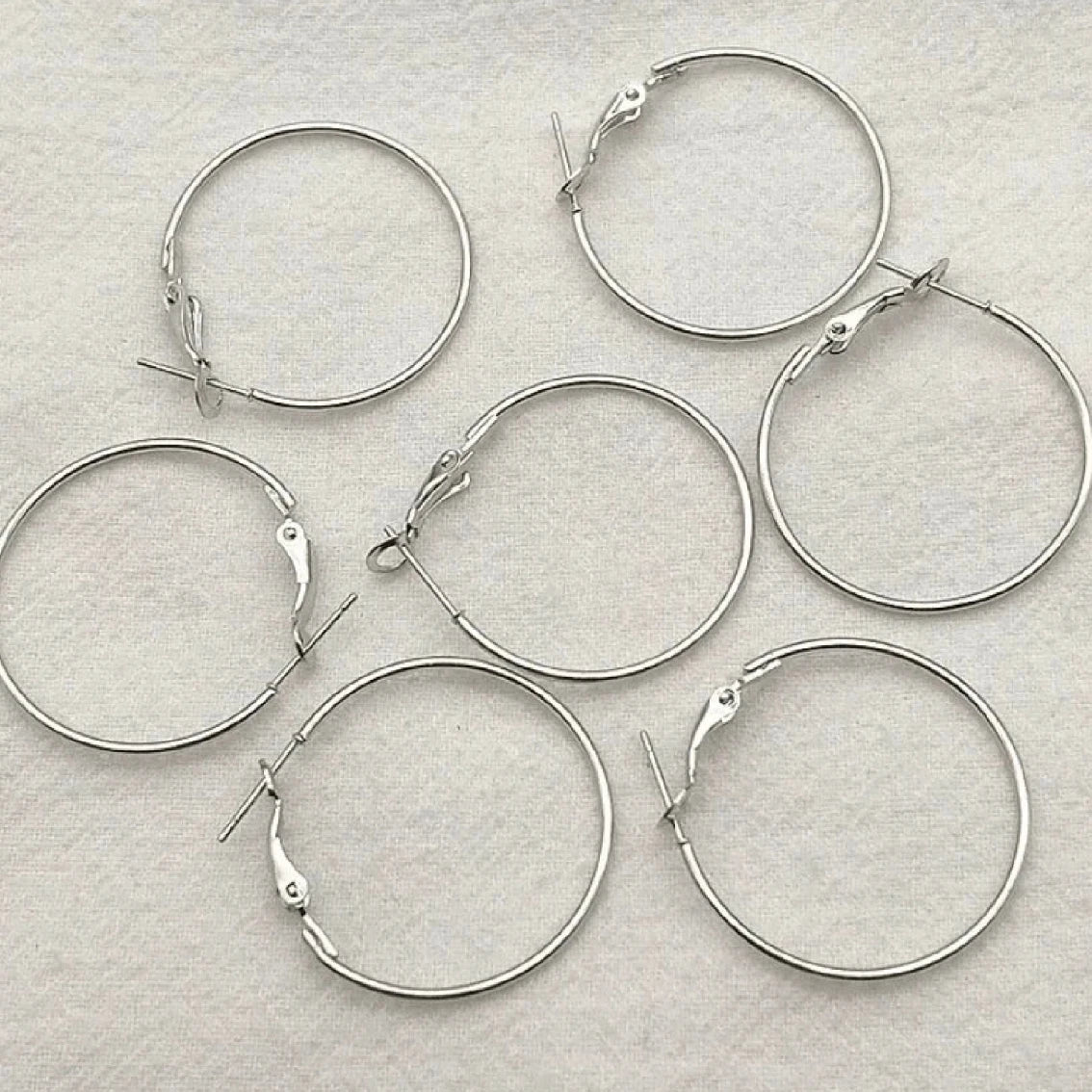 30mm SILVER Rounded Large Teardrop Hoops with two holes, Earring Findings *10 pieces* Sundaylace Creations & Bling
