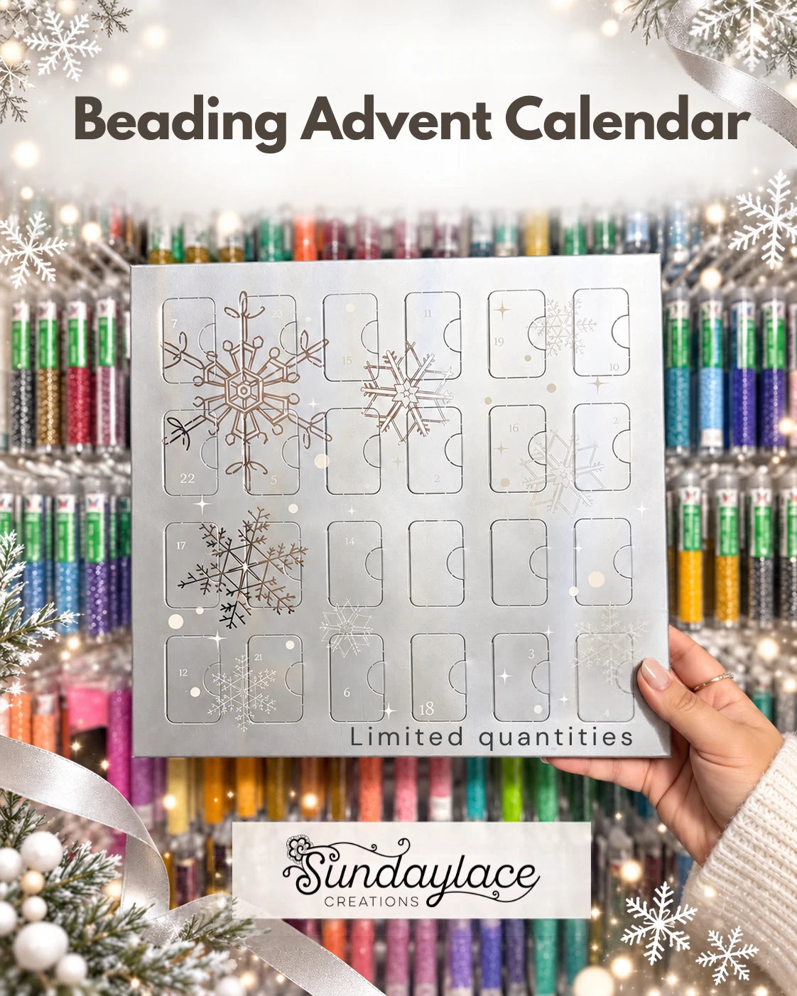 Silver Snowflake Mystery Beaders Advent Mystery Box🎄 🎁 - PRE-ORDER SHIPS NOVEMBER 10, 2026 PROMOTION Sundaylace Creations & Bling