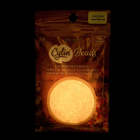 Cylin Bead 11/0 25g Bag Glow in Dark - Coral Cylin Bead 11/0