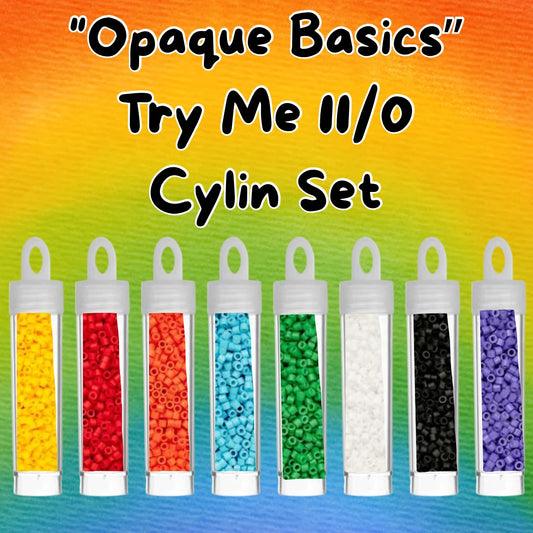 "Opaque Basics" Try Me Set, 8 x (5g) 11/0 Cylin Beads, Promotions Cylin Bead 11/0