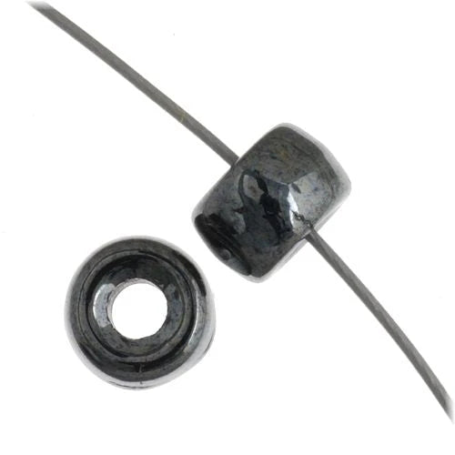 6mm Preciosa Glass Mini Crow Beads - Gunmetal Metallic Grey (500pcs) 6/0 Pony Beads