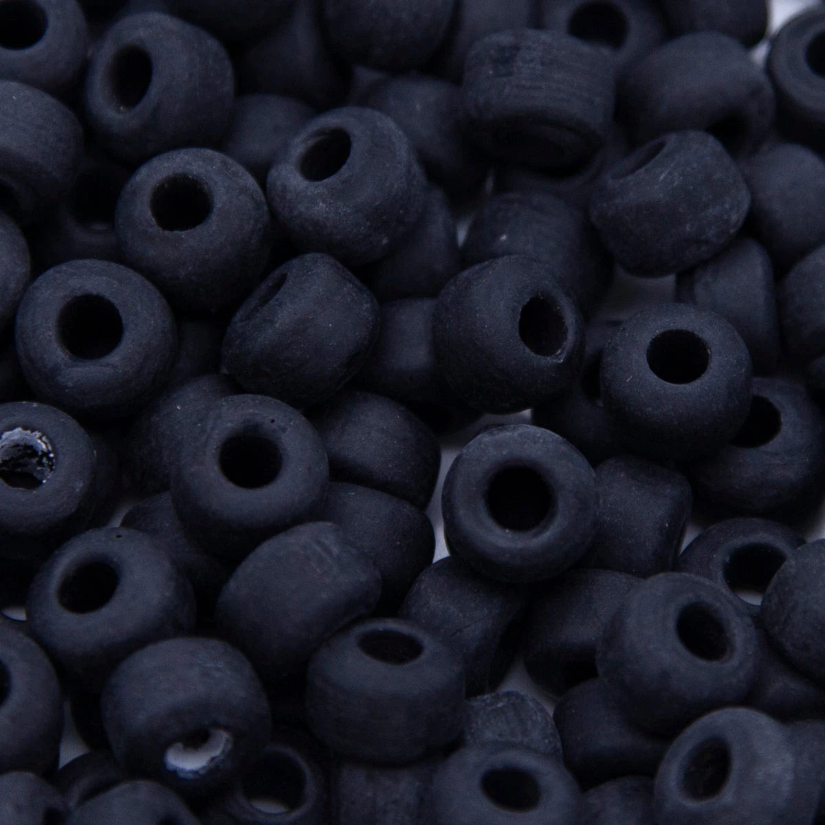 6mm Preciosa Glass Mini Crow Beads - Opaque Black Matte (500pcs) 6/0 Pony Beads