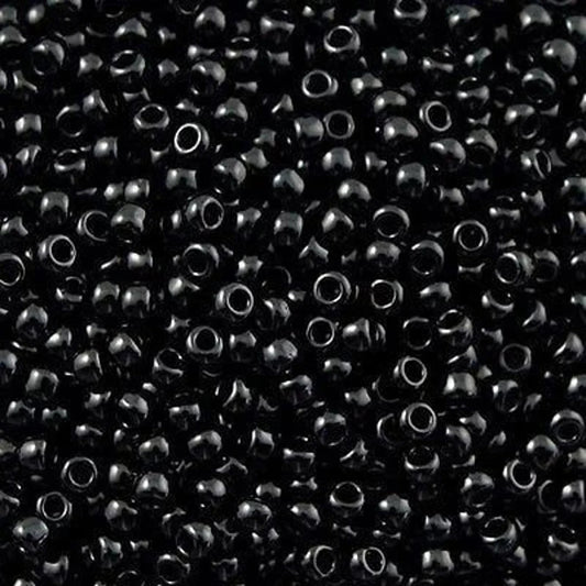 6mm Preciosa Glass Mini Crow Beads - Opaque Black (500pcs) 6/0 Pony Beads