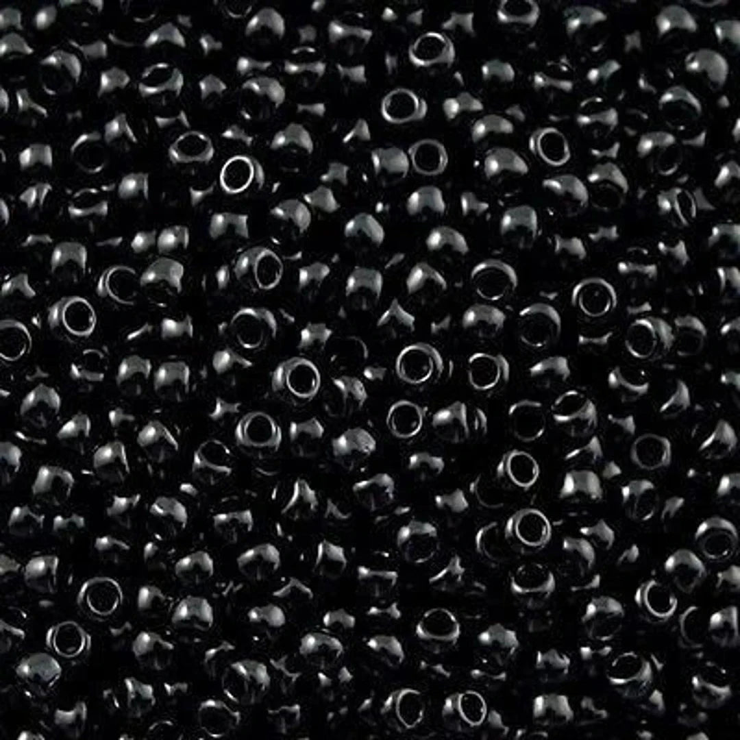 6mm Preciosa Glass Mini Crow Beads - Opaque Black (500pcs) 6/0 Pony Beads