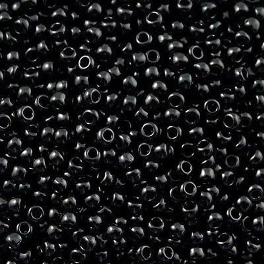 6mm Preciosa Glass Mini Crow Beads - Opaque Black (500pcs) 6/0 Pony Beads