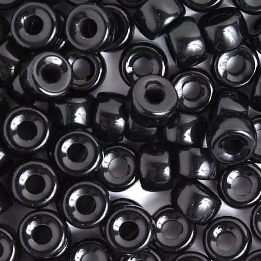 6mm Preciosa Glass Mini Crow Beads - Opaque Black (500pcs) 6/0 Pony Beads
