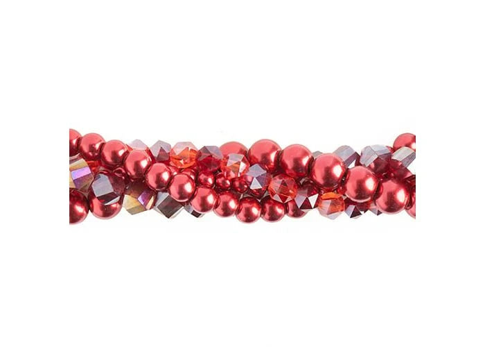 Crystal Lane Rondelle/Pearl MIX DIY Twisted Bead Strands - Red Dahlia Crystal Lane Rondelle