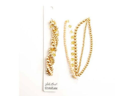 Crystal Lane Rondelle/Pearl MIX DIY Twisted Bead Strands - Ivory Butterfly Weed Crystal Lane Rondelle