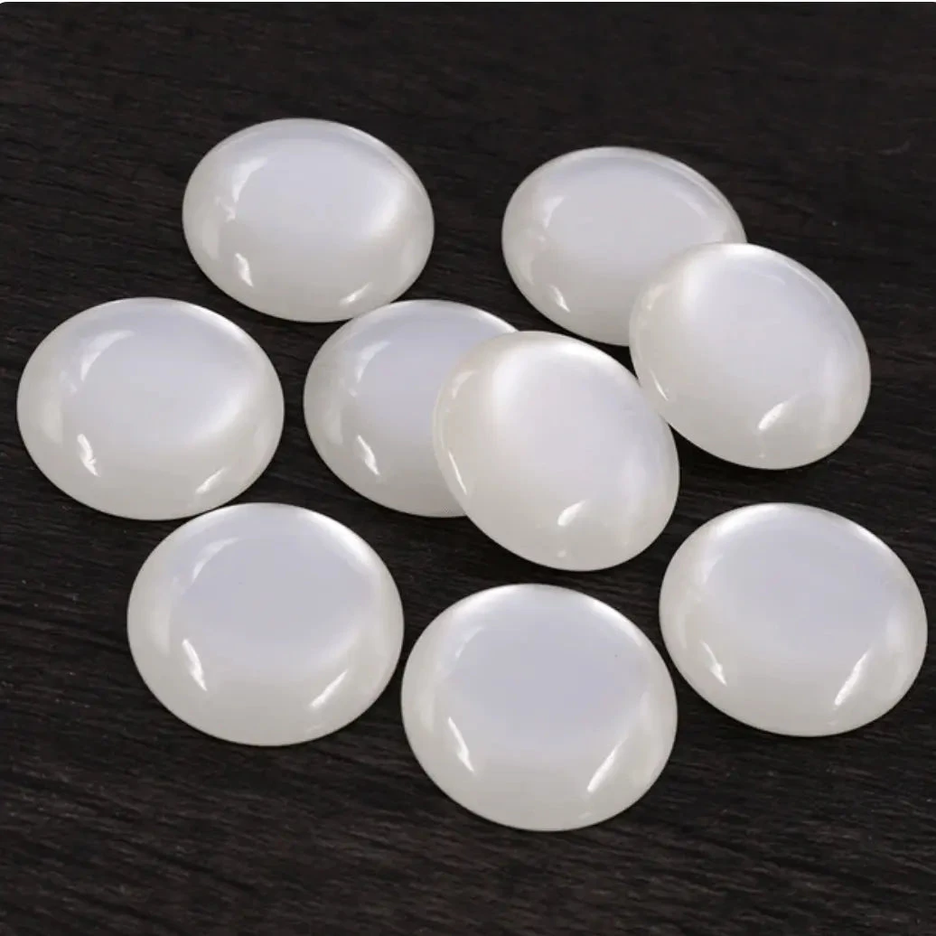12mm White "Cat Eye" Reflective Rivoli, Glue on, Resin Gem (Sold in Pair) Resin Gems
