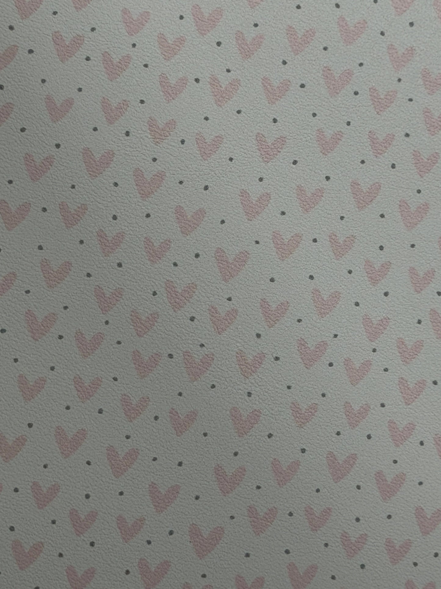 20*30cm Baby Pink Hearts dots on Pink Smooth Leatherette Sheet Leatherette