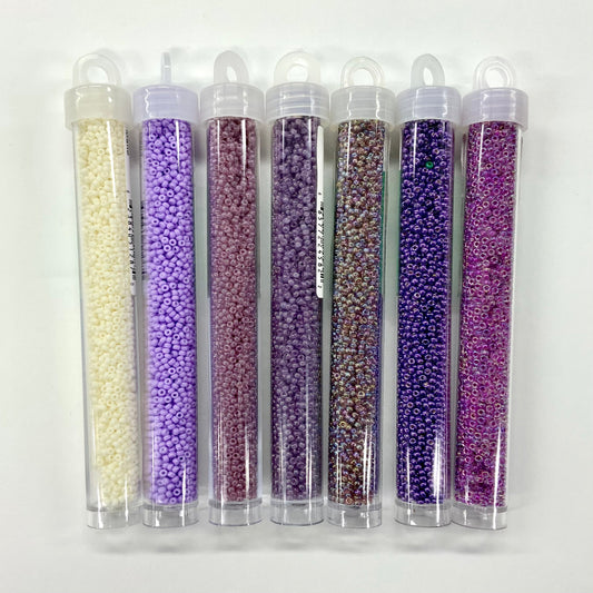 “Purple ARMY BTS” Miyuki Seedbeads Bundle 7 x 22g, Promotions Miyuki Seedbeads