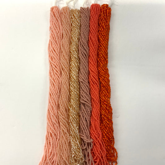 "So Peachy" 🍑 6 x 11/0 Czech Seedbead Hank Bundle Set, Promotions 11/0 Preciosa Seed Beads