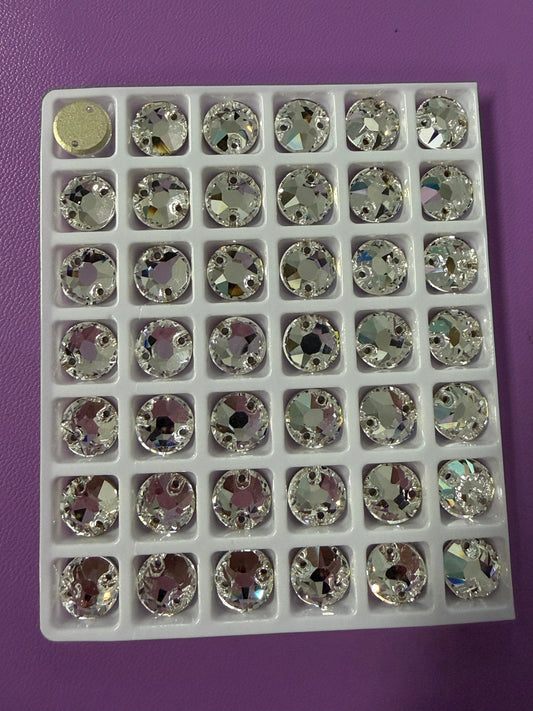 8mm Clear Pointed Rivoli, Sew on, Fancy Glass Gem *New* (Sold in Pair)