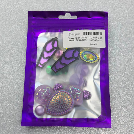 "Lavender Jams" 10 Pairs of Resin Gem Set, Promotions Sundaylace Creations & Bling