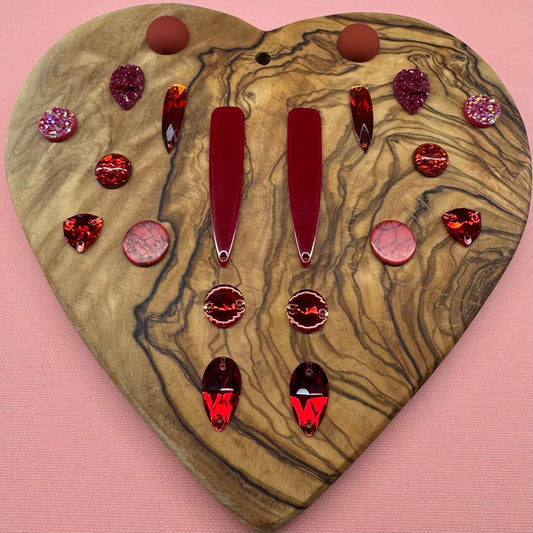 “Blushed Red" 10 Pairs of Resin Gem Set, Promotions Sundaylace Creations & Bling