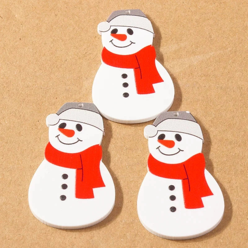 22*48mm Snowman Christmas Acrylic , Glue on, Resin Gem (Sold In Pair) Resin Gems