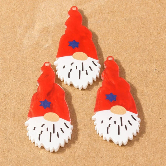 22*48mm Santa with Beard Acrylic, Glue on, Resin Gem (Sold In Pair) Resin Gems