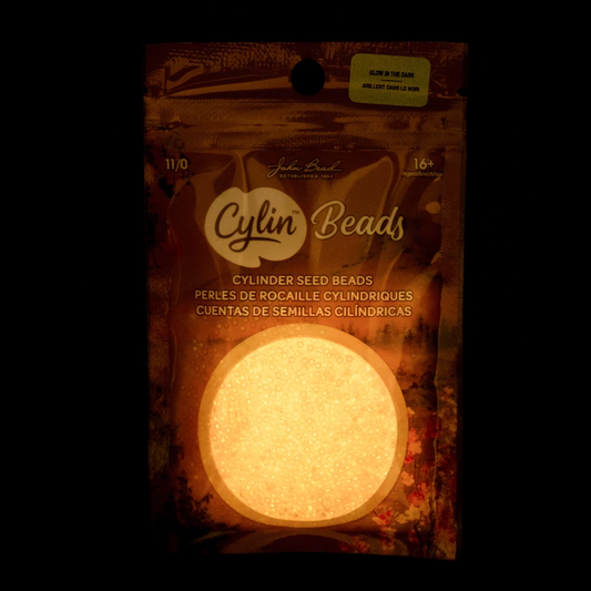 Cylin Bead 11/0 25g Bag Glow in Dark AB - Coral Cylin Bead 11/0