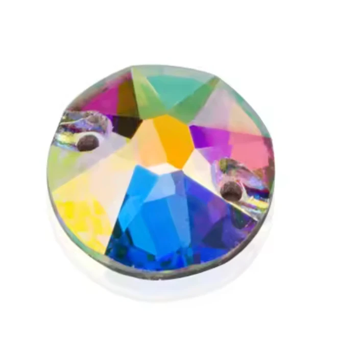 10mm AB Burst Flat Top Rivoli, High Quality Strass, Sew on, Fancy Glass Gem (Sold in Pair) Fancy Glass Gems