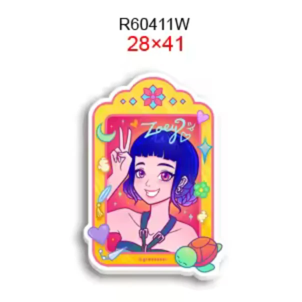 28*41mm Zoey Kpop Demon Hunter Acrylic, Glue on, Resin Gem (Sold In Pair) Resin Gems