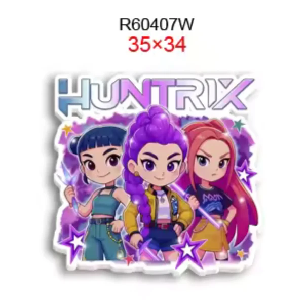 35*34mm Huntrix Cartoon Square Kpop Demon Hunter Acrylic, Glue on, Resin Gem (Sold In Pair) Resin Gems