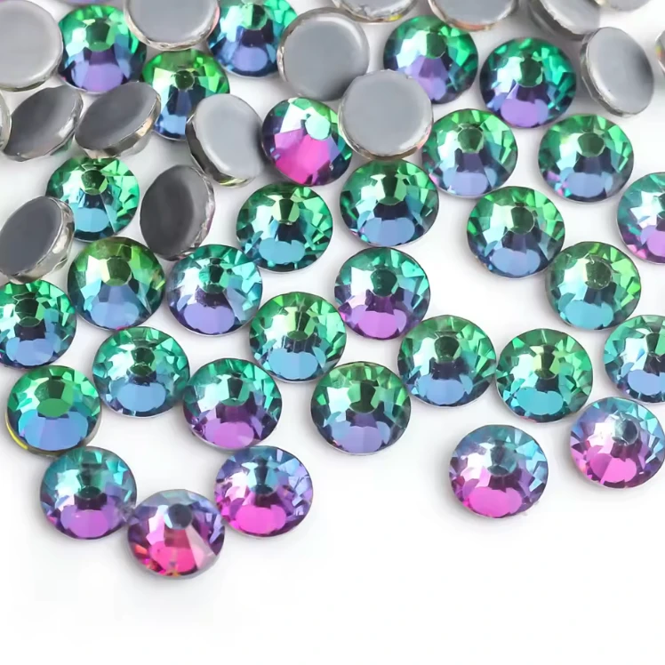 SS30 Green Flame Flatback Rivoli, Glue on, Glass Gems (Sold in 288 pcs) Glass Gems