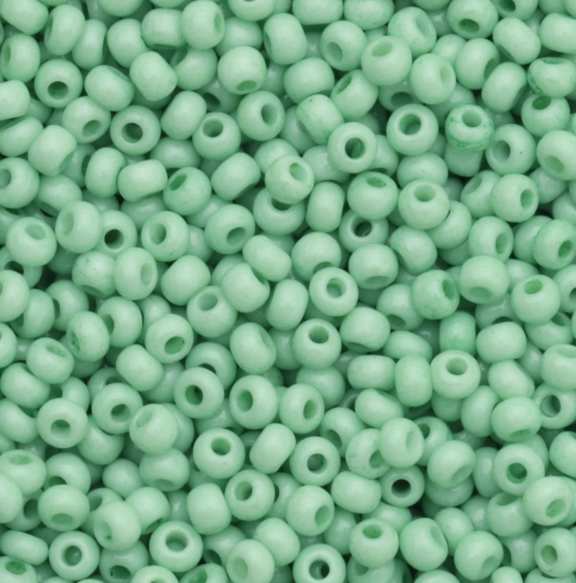 10/0 Light Irish Spring Green Chalk Dyed Solgel, Preciosa Seed Beads 22g 10/0 Preciosa Seed Beads
