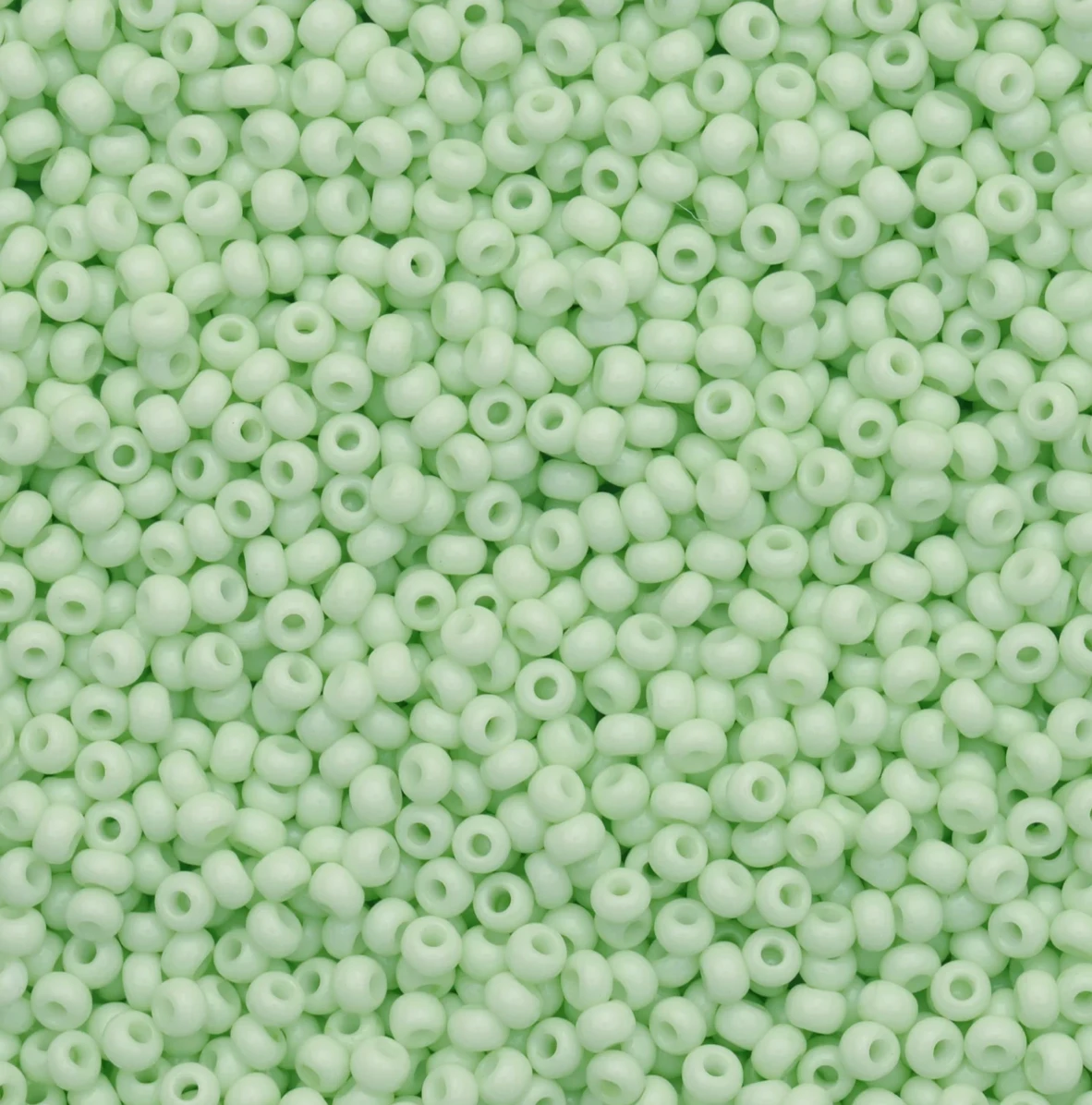 10/0 Pastel Pistachio Green Chalk Dyed Solgel, Preciosa Seed Beads 22g 10/0 Preciosa Seed Beads