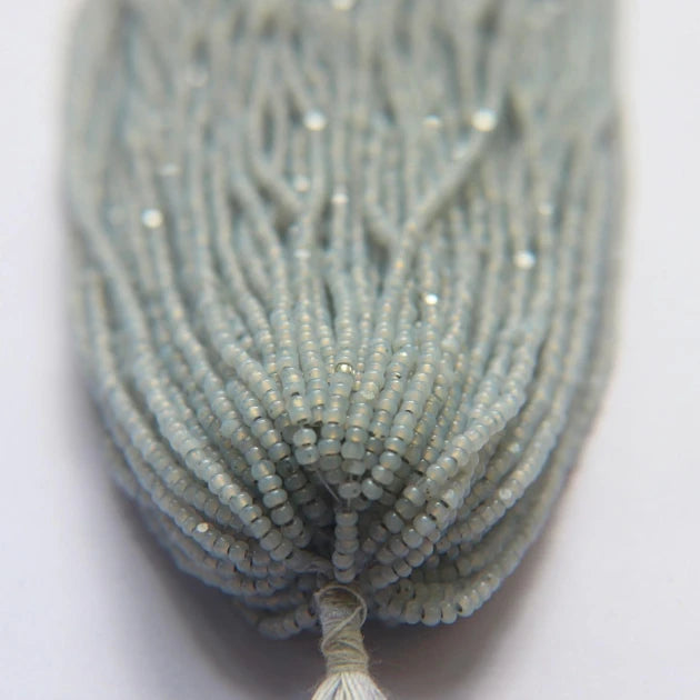 11/0 Charlotte Cut Seed Bead - White Opal Silverlined 10g India Sheen Charlotte Cut Seedbeads