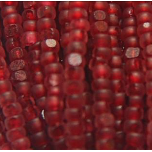 13/0 Charlotte Cut Seed Bead -Crystal Matt Ruby Lined 10g India Sheen Charlotte Cut Seedbeads