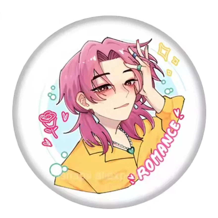 18mm Romance SAJA BOYS - K-Pop Demon Hunter Anime Cartoon Round, Glue on, Resin Gem, (Sold in Pairs)